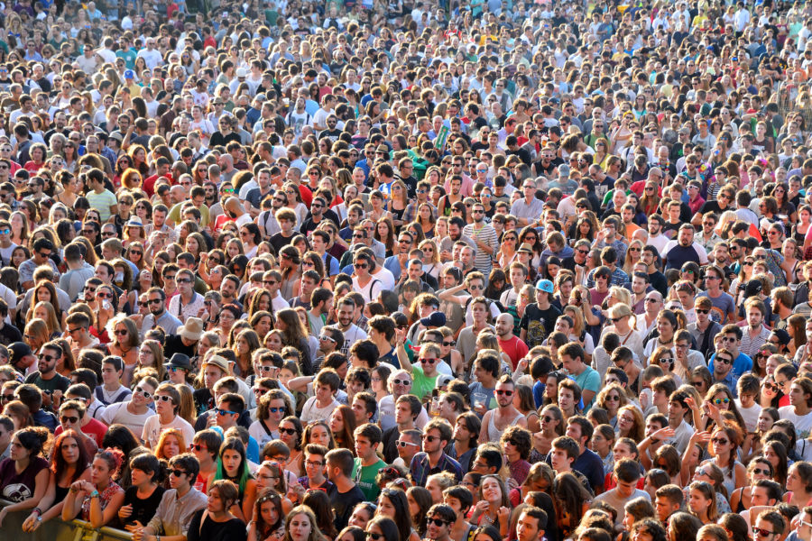 crowds of people at a music festival